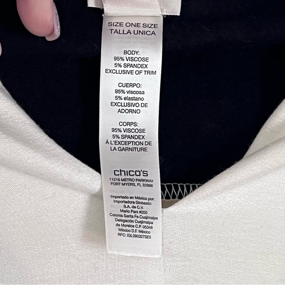 Chico's Elegant Black and White Poncho - Picture 5 of 5